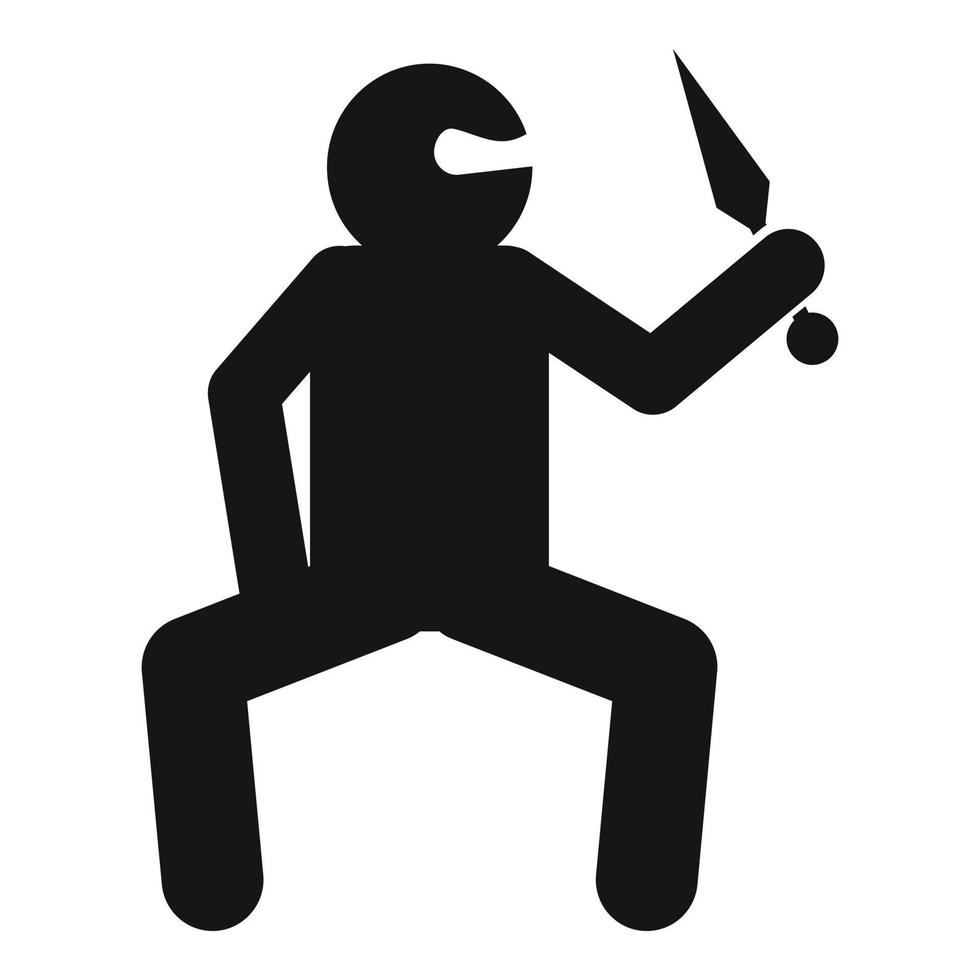 Ninja warrior icon, simple style vector