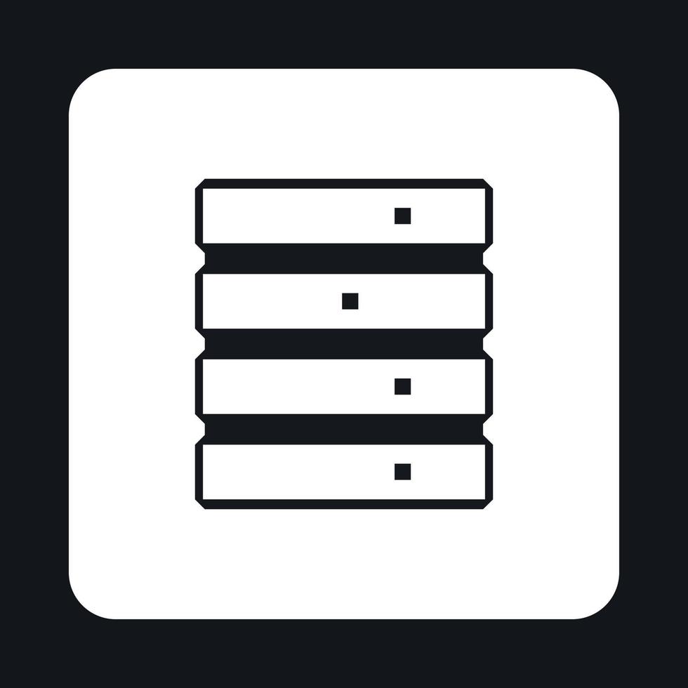 Data storage icon, simple style vector