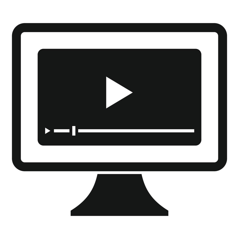 Internship video icon, simple style vector
