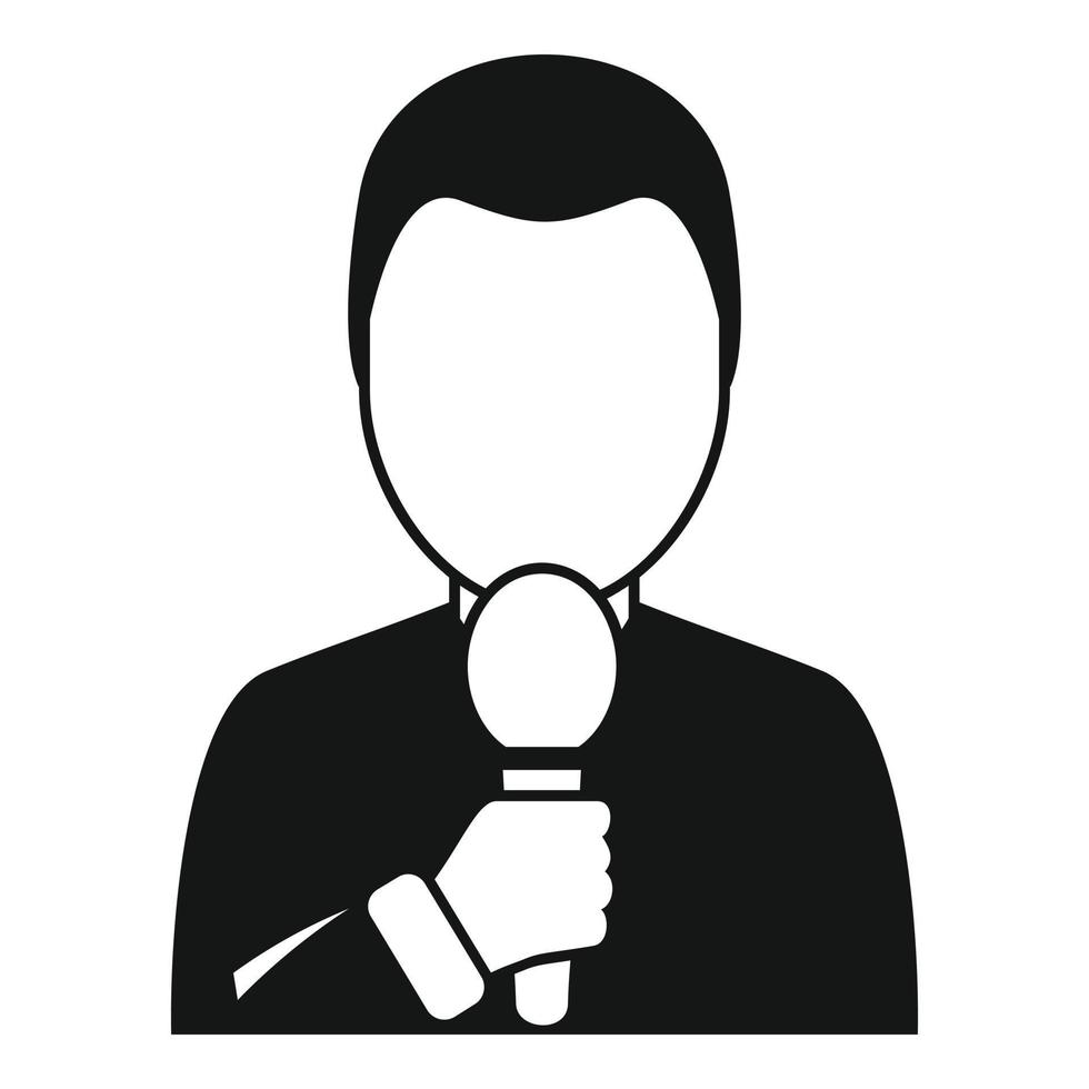 Tv presenter icon, simple style vector