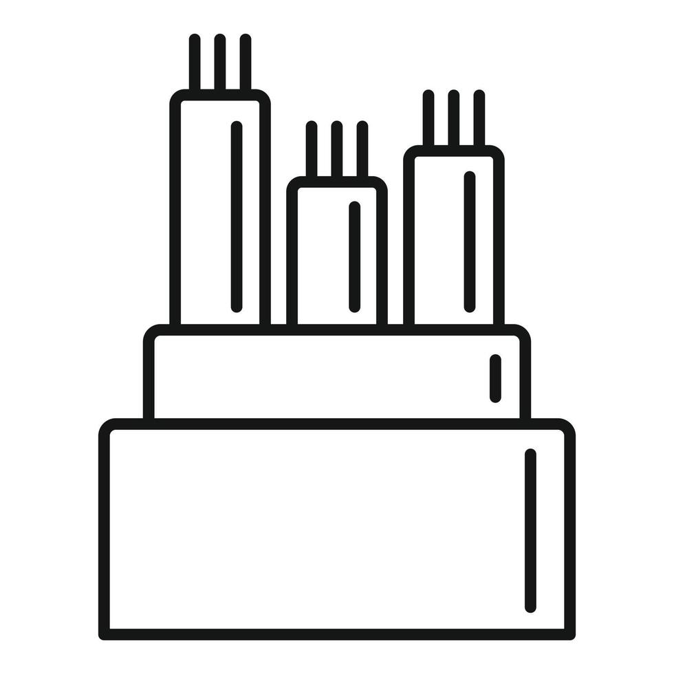 Optical fiber icon, outline style vector