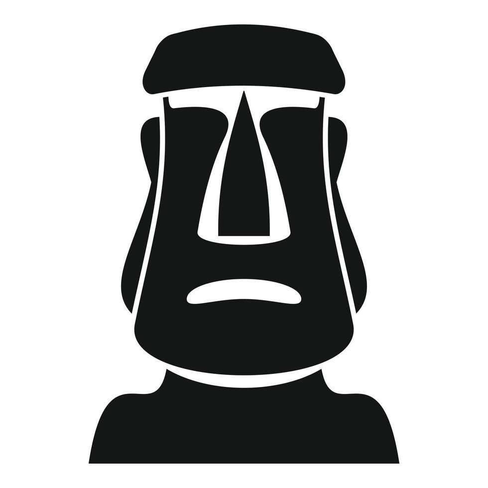 Travel moai head icon, simple style vector
