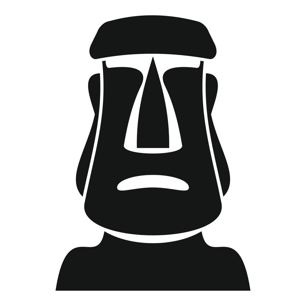 icono de cabeza moai de viaje, estilo simple vector