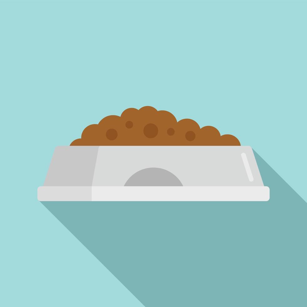 Dog food bowl icon, flat style 14522254 Vector Art at Vecteezy