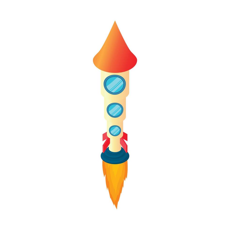 Rocket icon, cartoon style vector