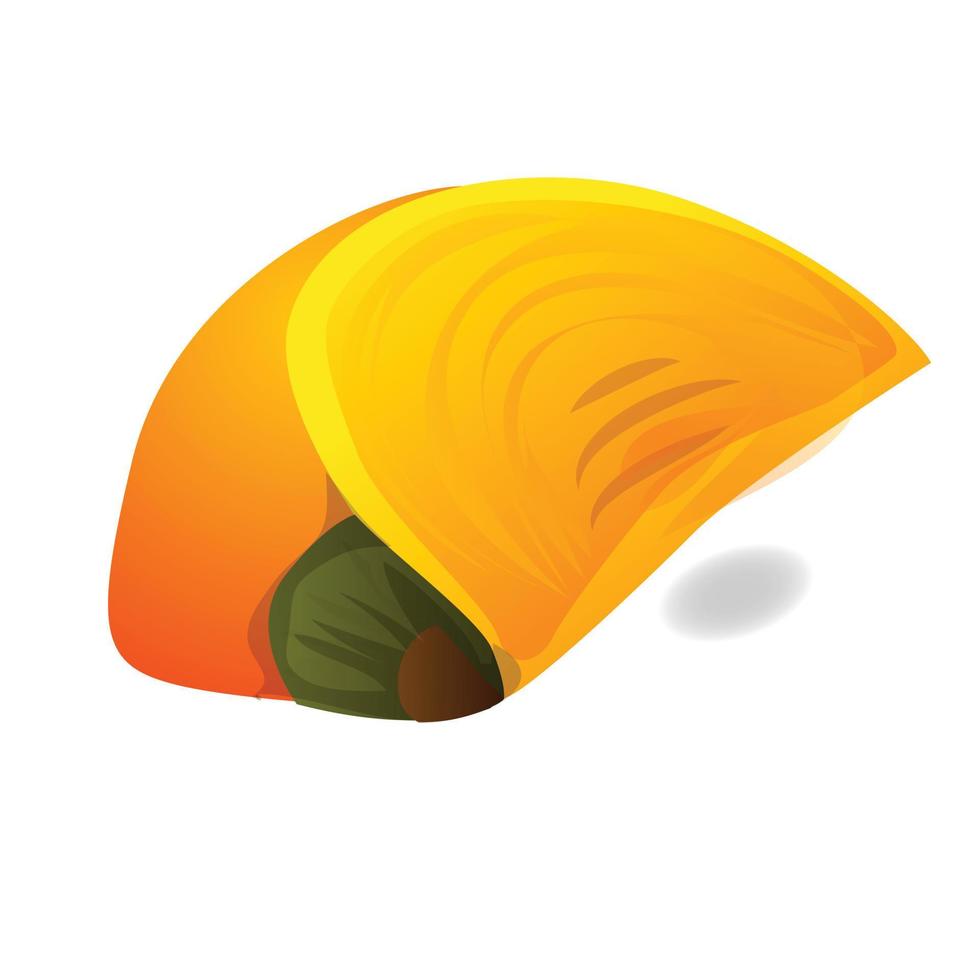 Piece persimmon icon, cartoon style vector