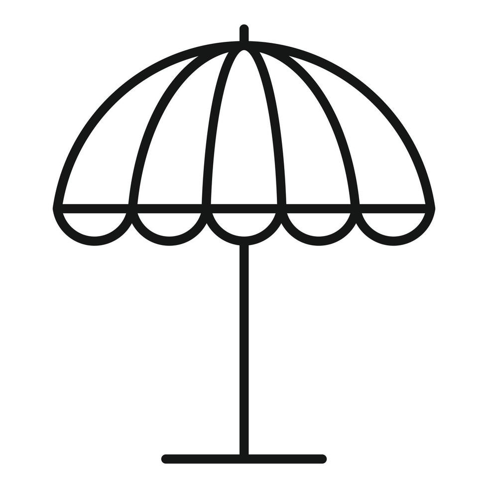Beach umbrella icon, outline style vector
