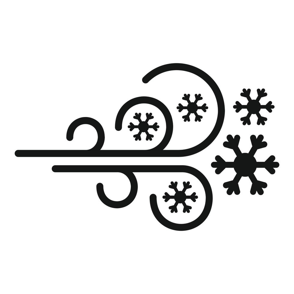 icono de tormenta de nieve, estilo simple vector