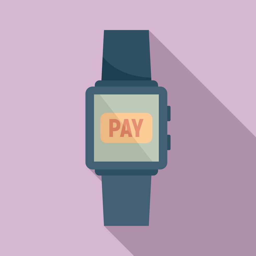 Smartwatch digital wallet icon, flat style vector