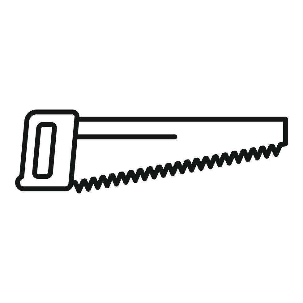 Hand saw tool icon, outline style vector