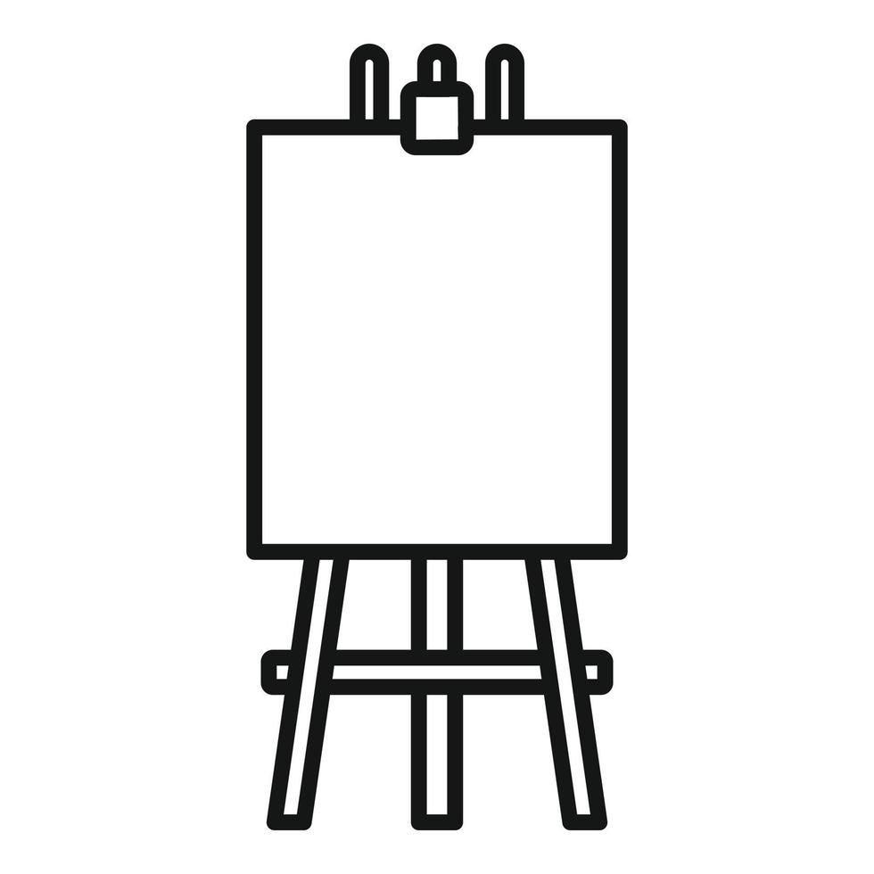 Easel poster icon, outline style vector