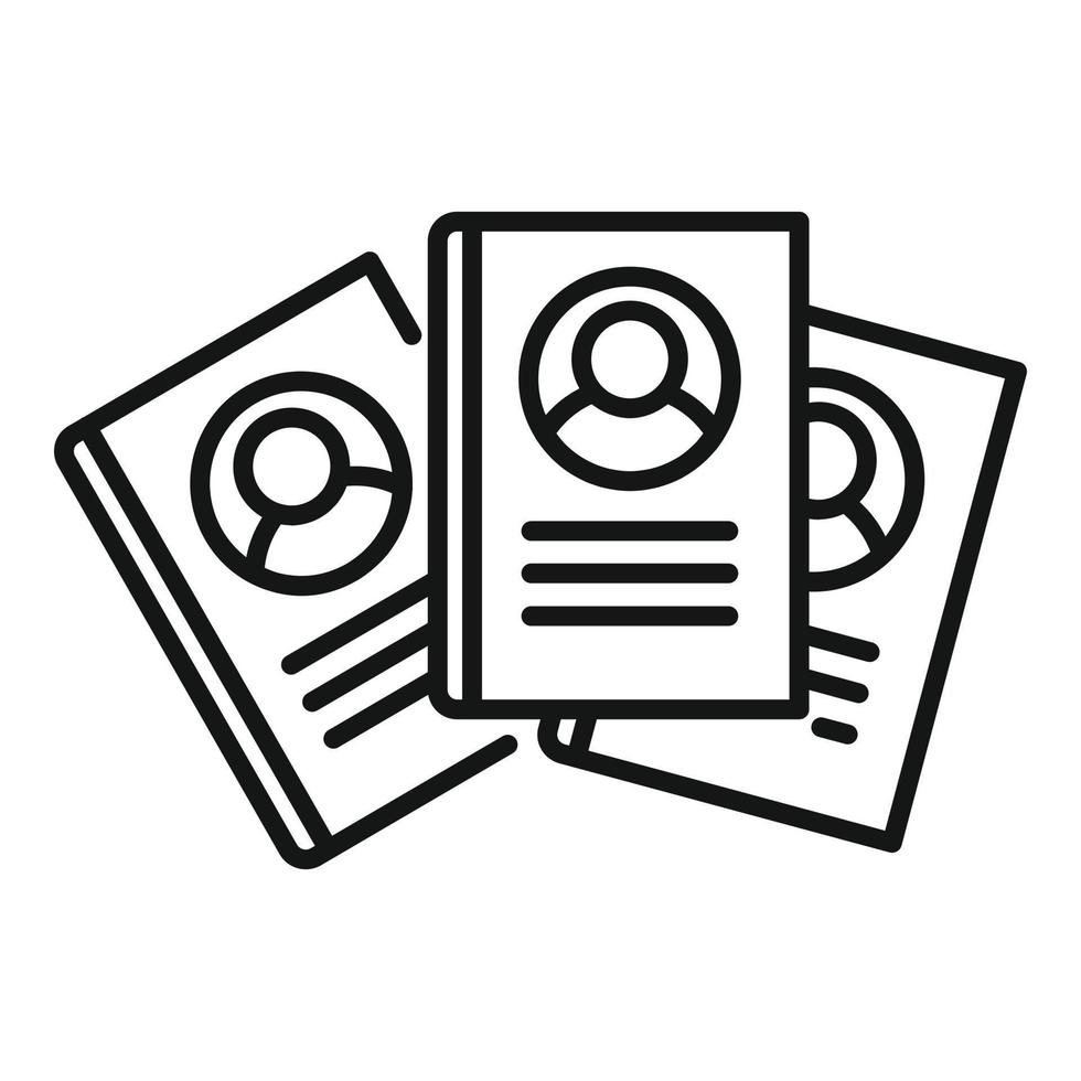 Library personal notebooks icon, outline style vector
