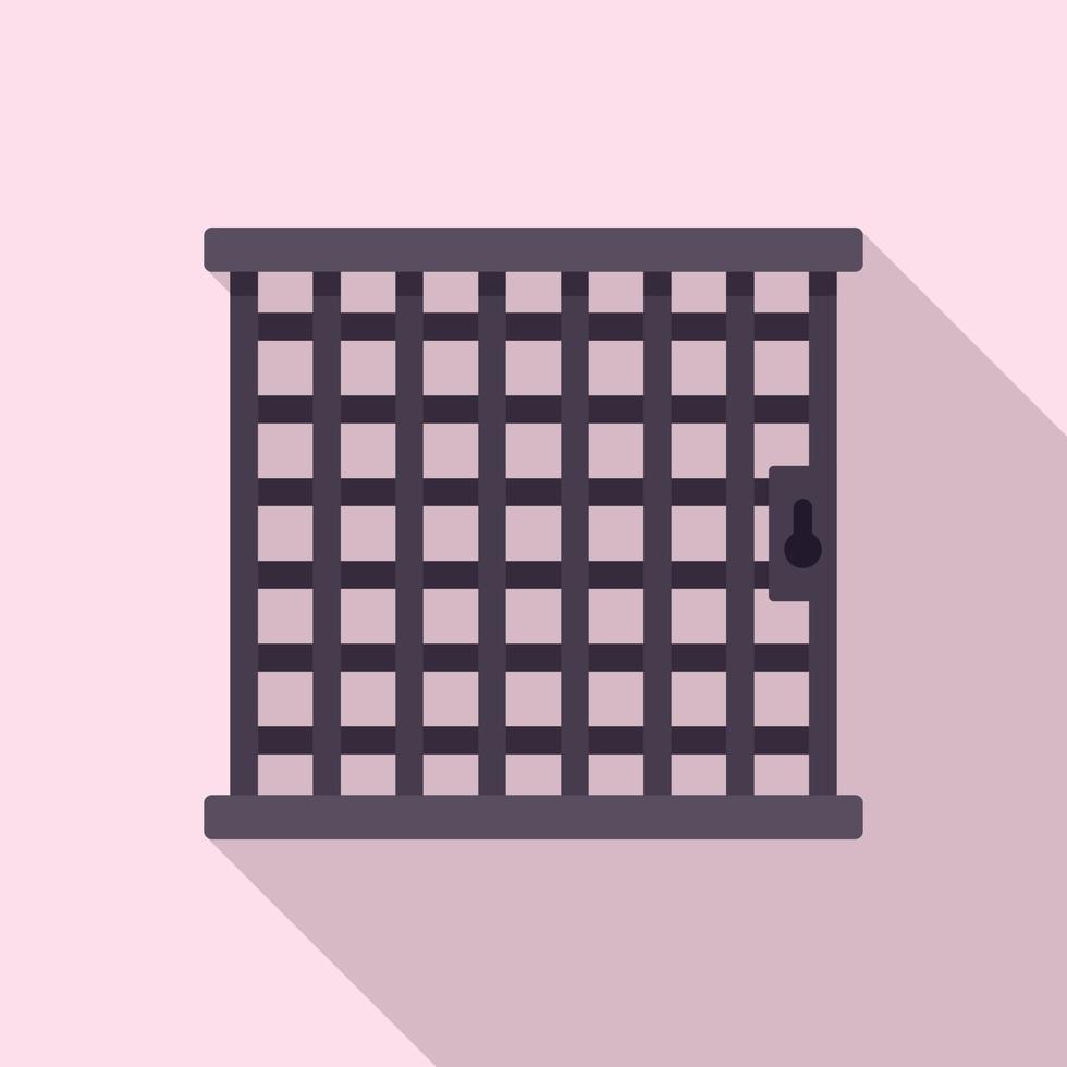 Prison bar gate icon, flat style vector