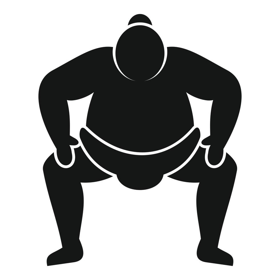 Japanese sumo icon, simple style vector