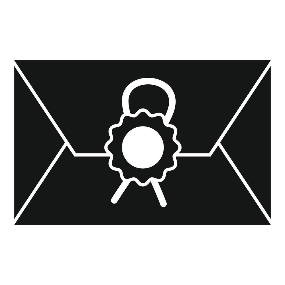 Notary testament letter icon, simple style vector