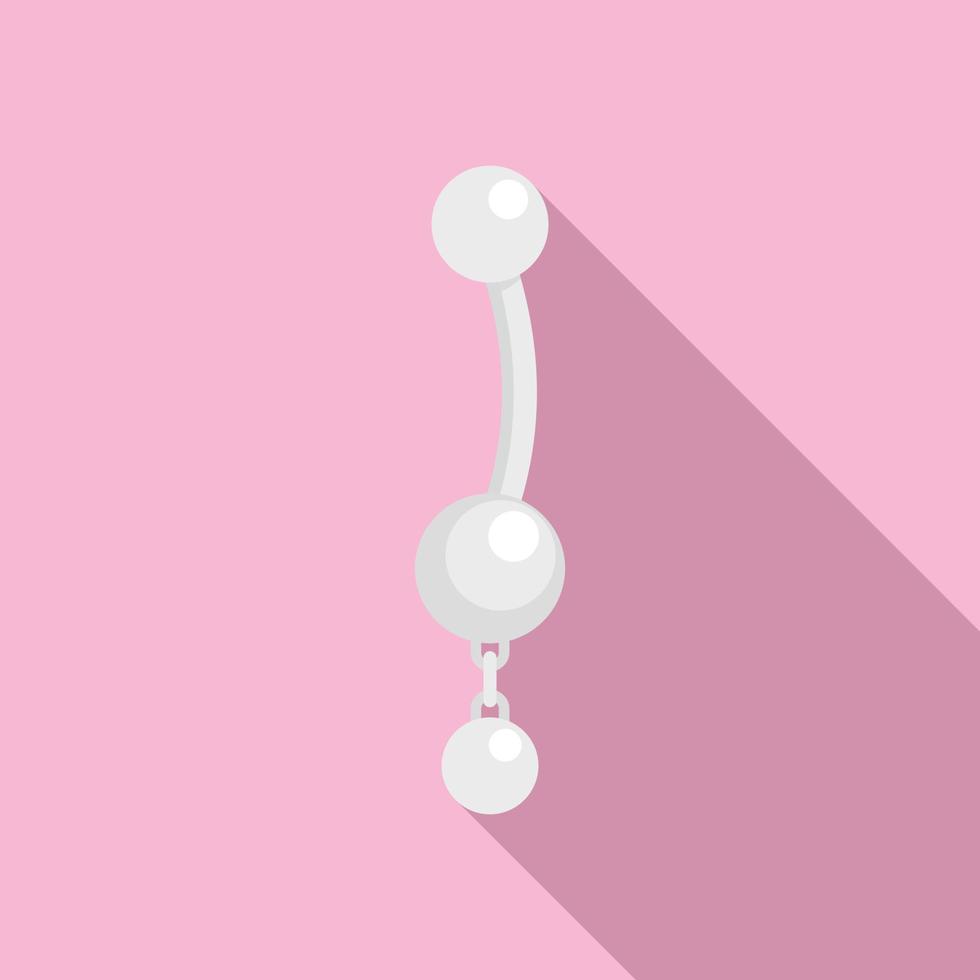Pearl piercing icon, flat style vector