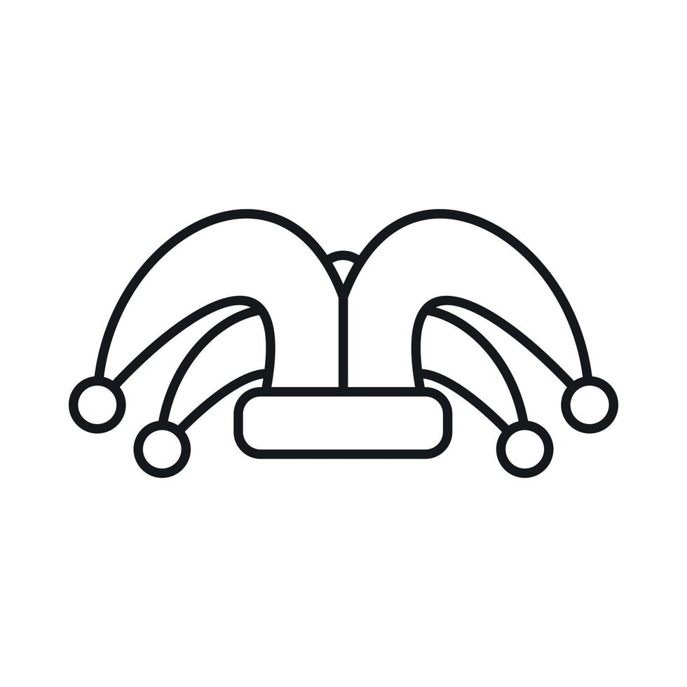 icono de sombrero de bufón, estilo de esquema vector