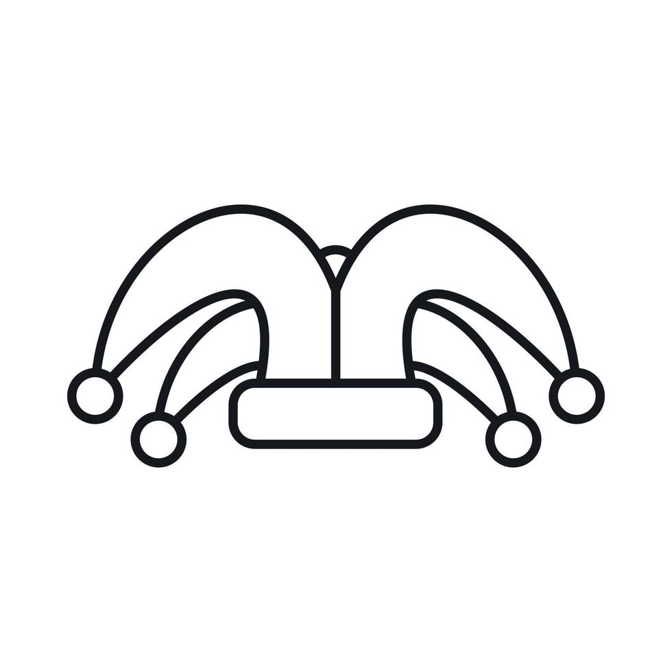 Jester hat icon, outline style vector