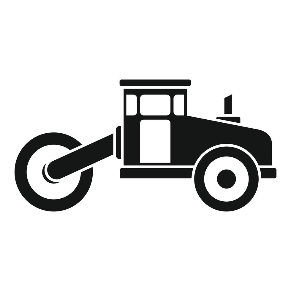 Asphalt road roller icon, simple style vector