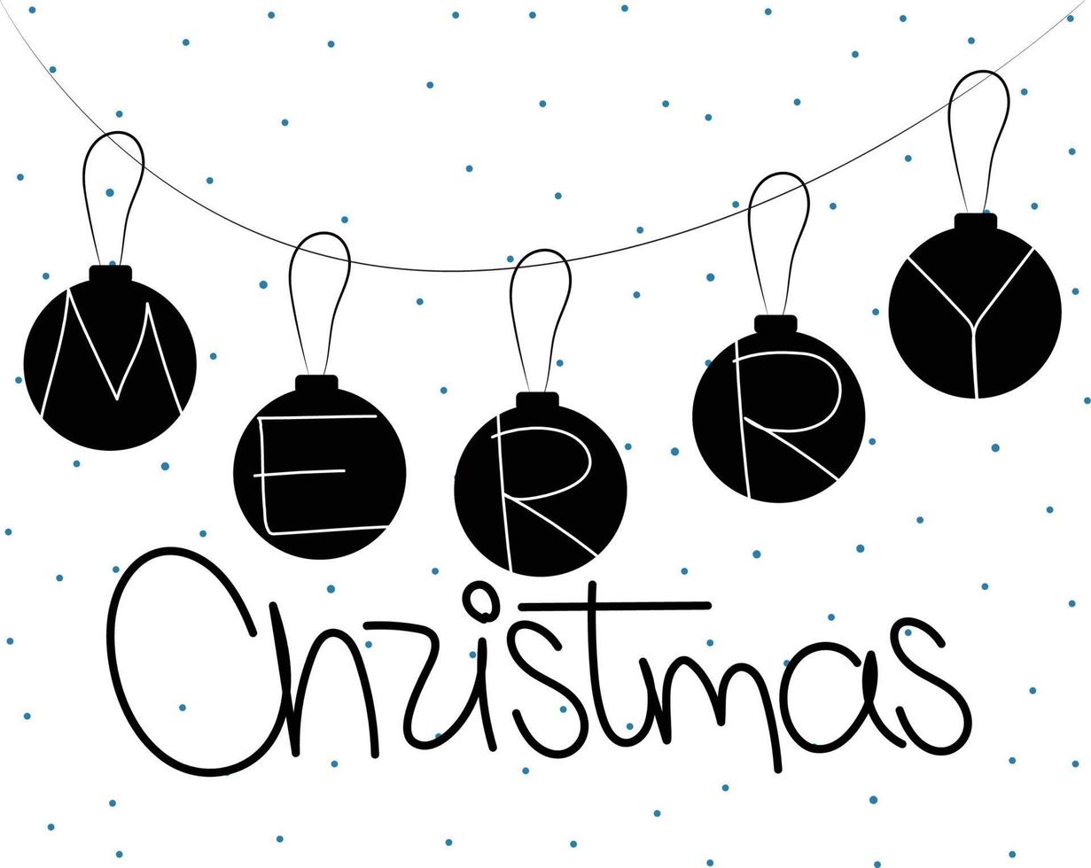 Merry Christmas lettering vector illustration. Happy Holidays.