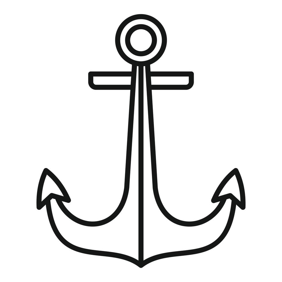 Cruise anchor icon, outline style vector