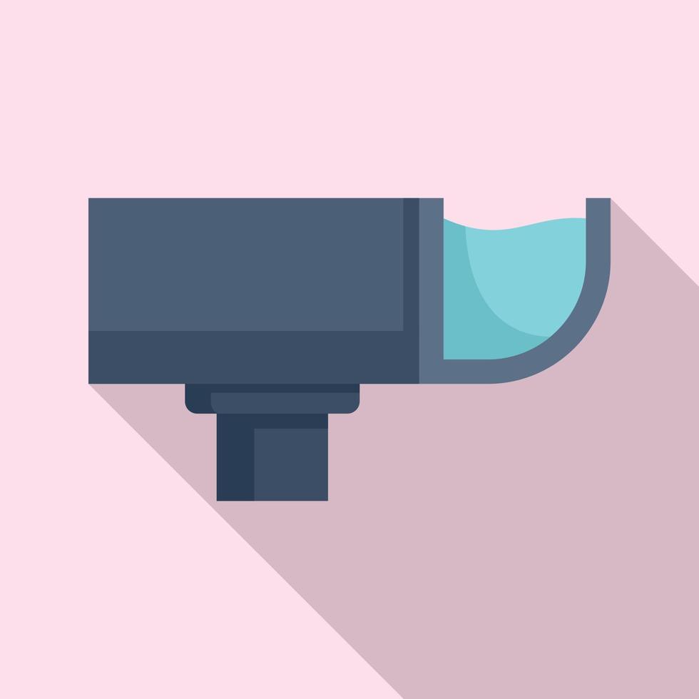 Trough gutter icon, flat style vector