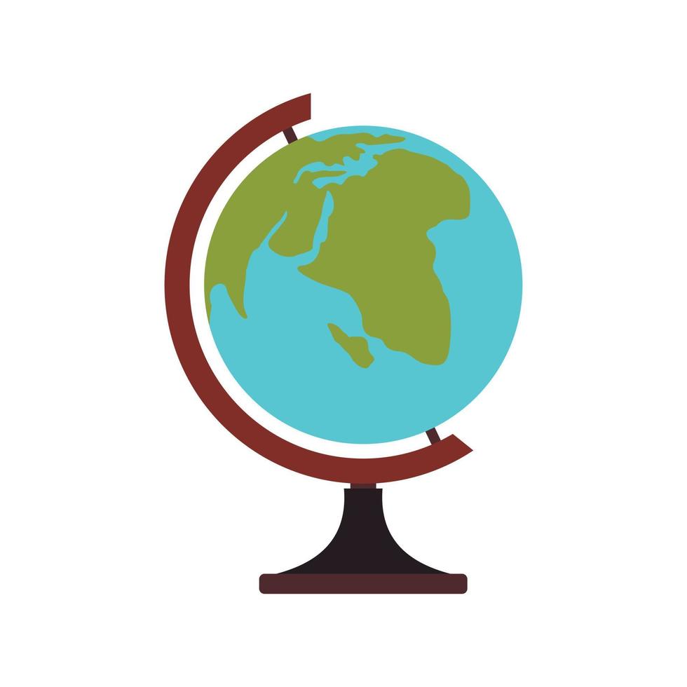 Terrestrial globe icon, flat style vector