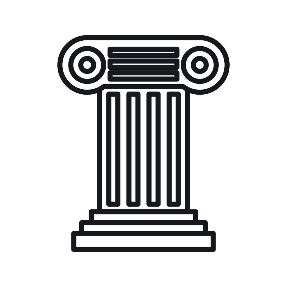 Ancient Ionic pillar icon, outline style vector