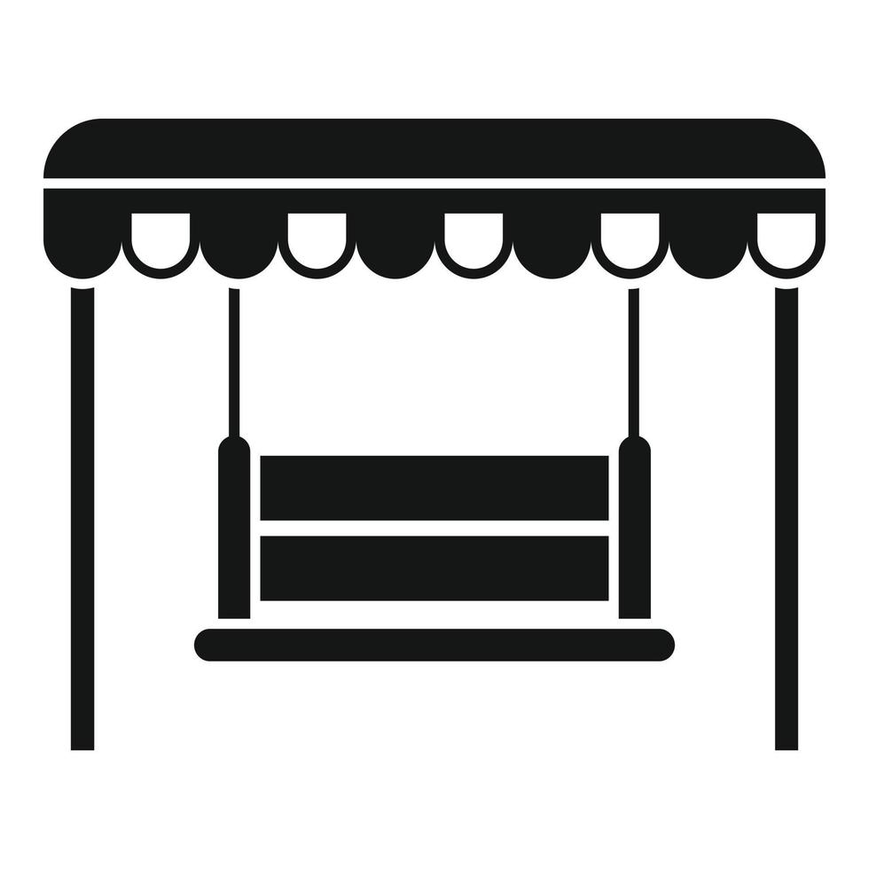 Swing garden chair icon, simple style vector