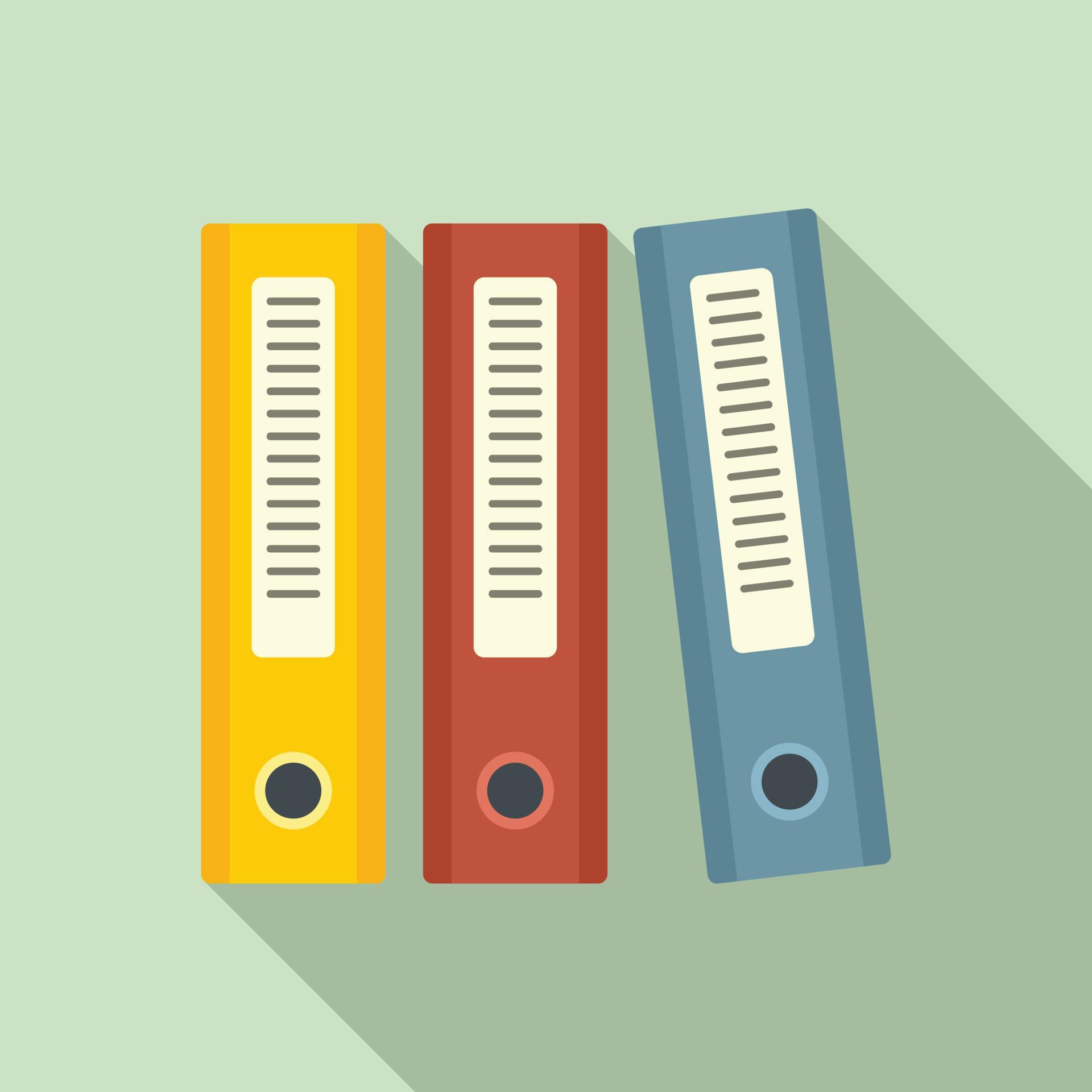 Office folders icon, flat style 14522475 Vector Art at Vecteezy