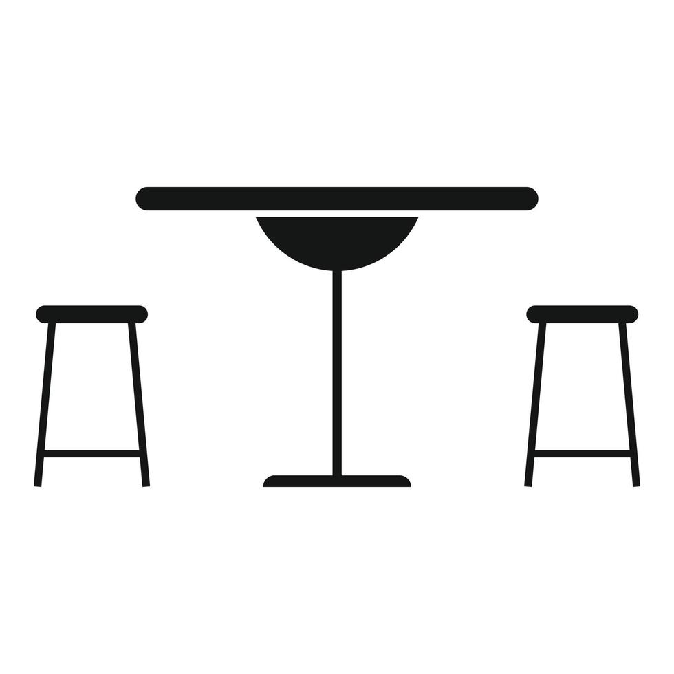 Street cafe table icon, simple style vector