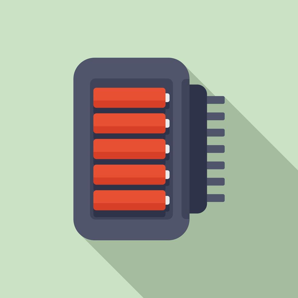 Stick battery charger icon, flat style vector