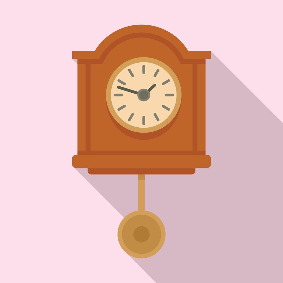 icono de reloj de péndulo de abuelo, estilo plano vector