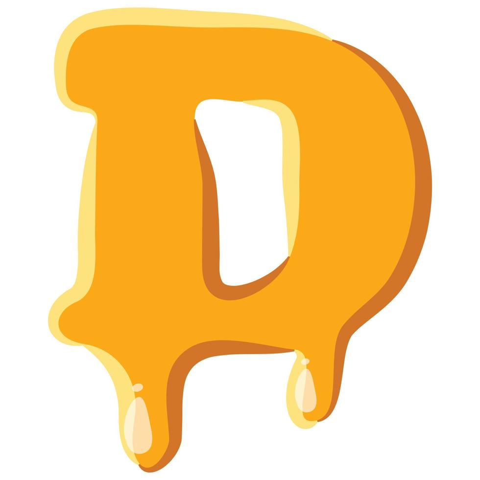 Letter D from honey icon vector