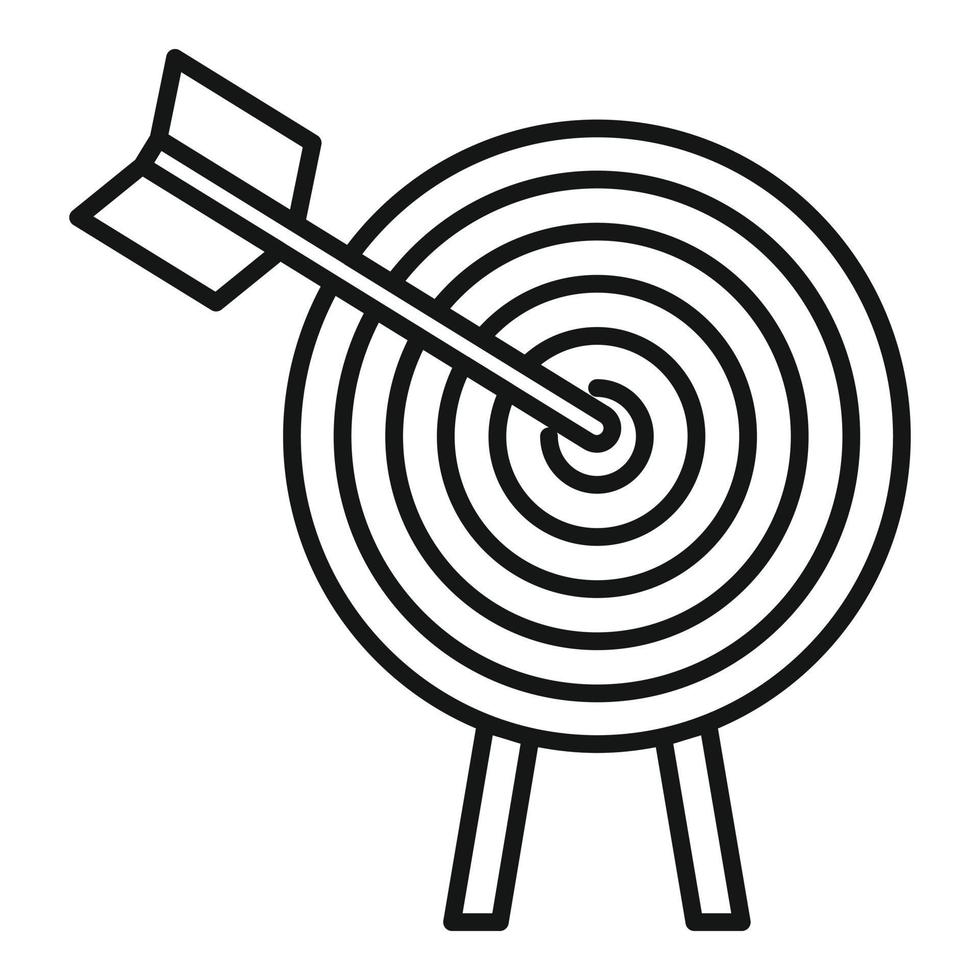 Arch target mission icon, outline style vector