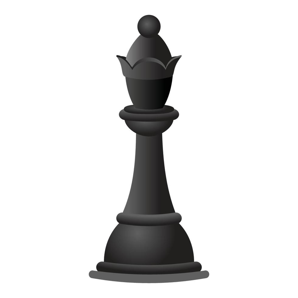 Black chess queen icon, cartoon style vector