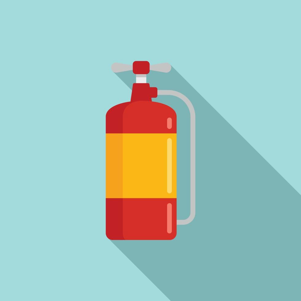 Fire extinguisher alarm icon, flat style vector