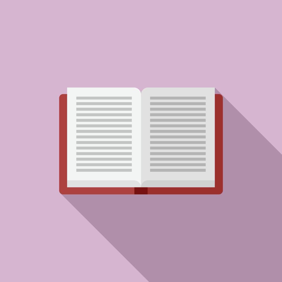 Open library education book icon, flat style vector