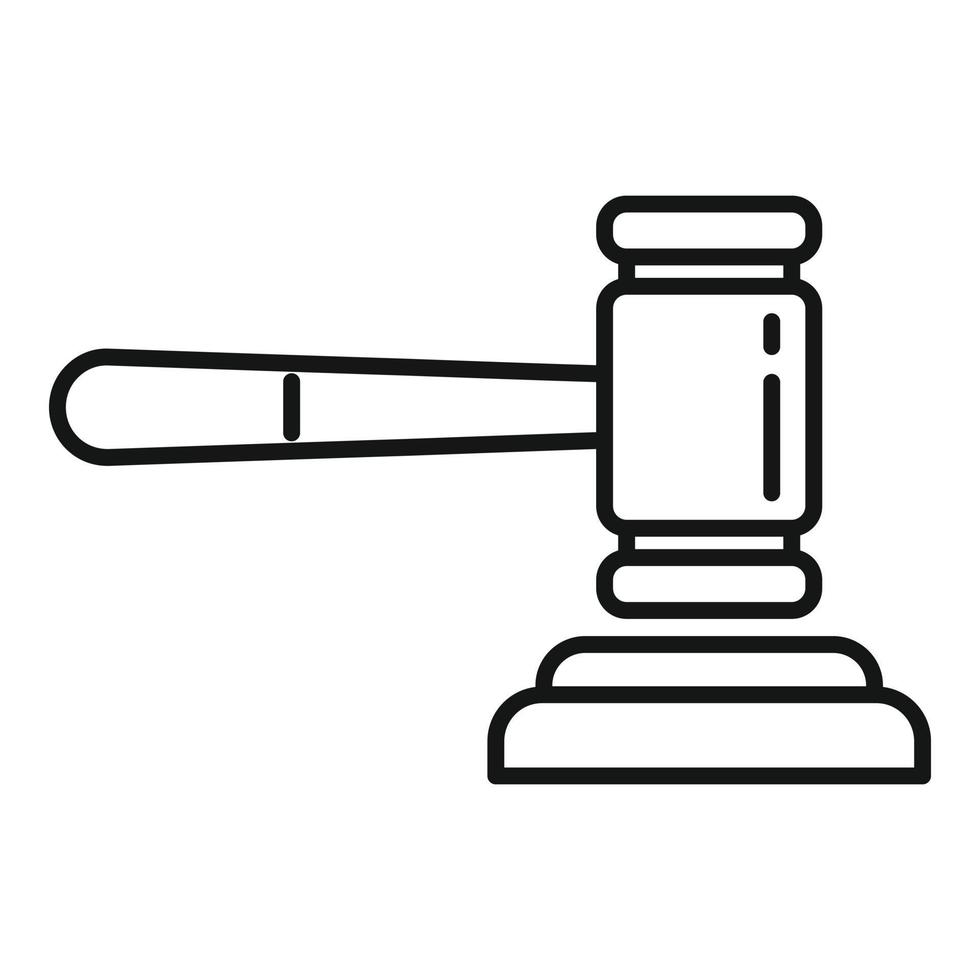 Judge gavel icon, outline style vector