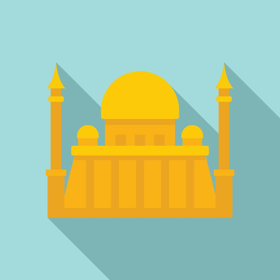 Nigeria gold temple icon, flat style vector