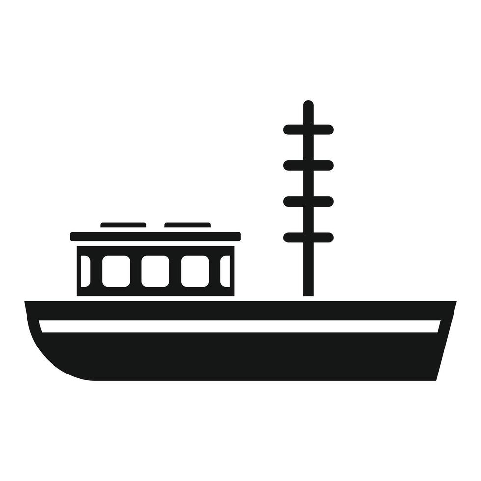 Fishing boat icon, simple style vector