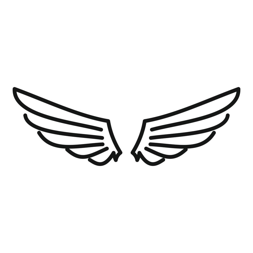 icono de alas retro, estilo de contorno vector