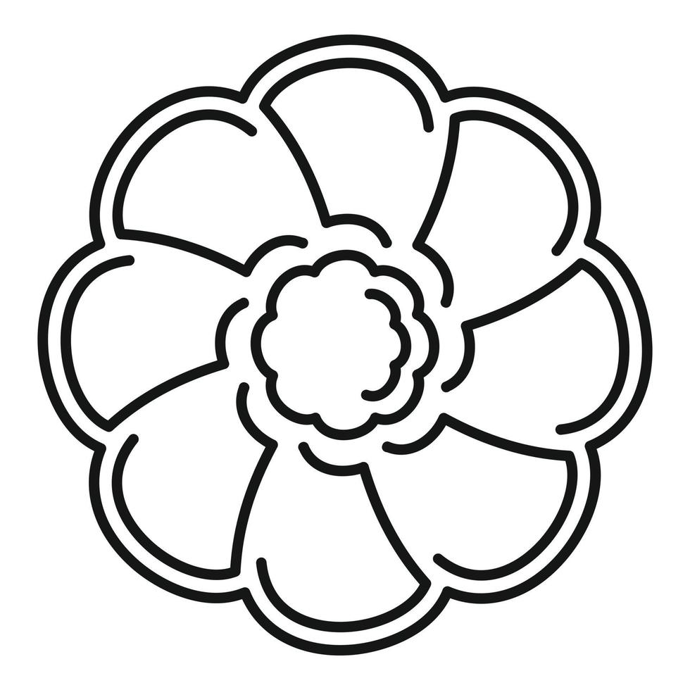 Flower biscuit icon, outline style vector