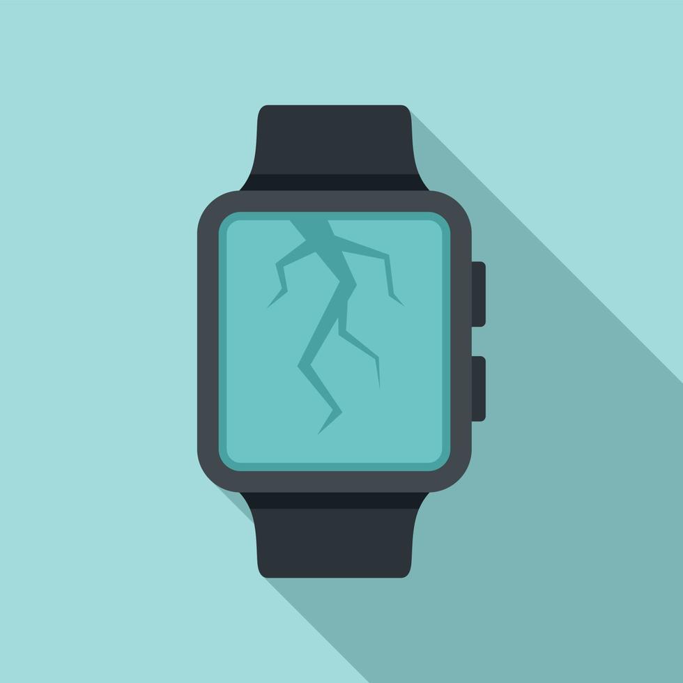 Crack display smartwatch repair icon, flat style vector
