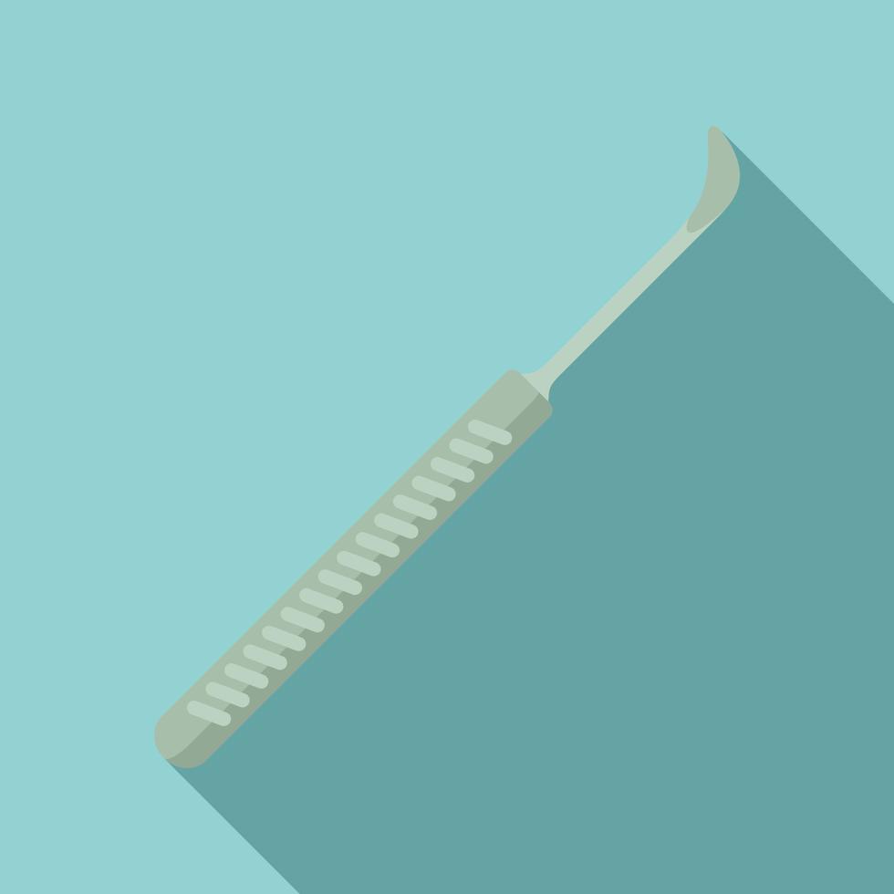 Dentist steel tool icon, flat style vector