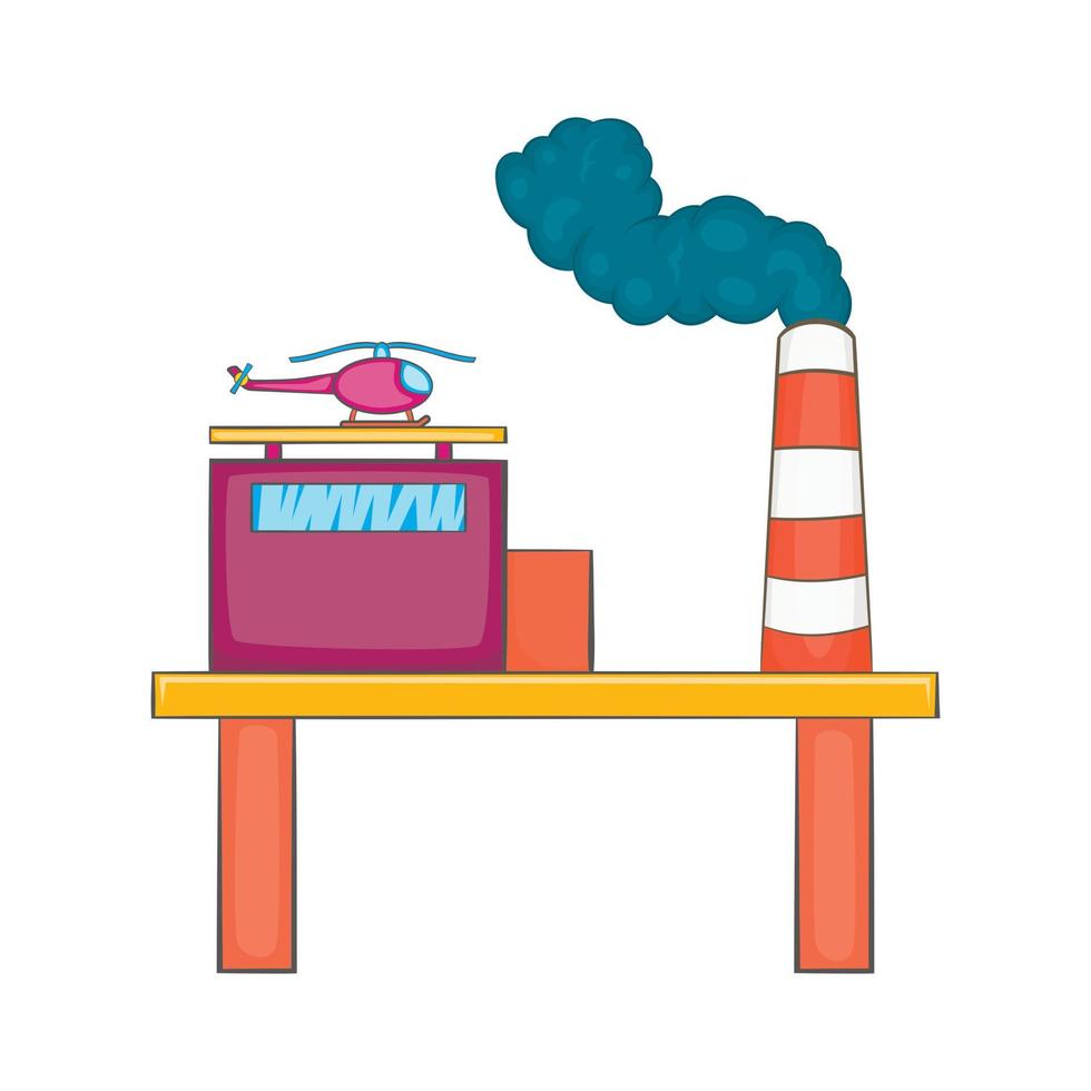 Oil platform icon, cartoon style vector