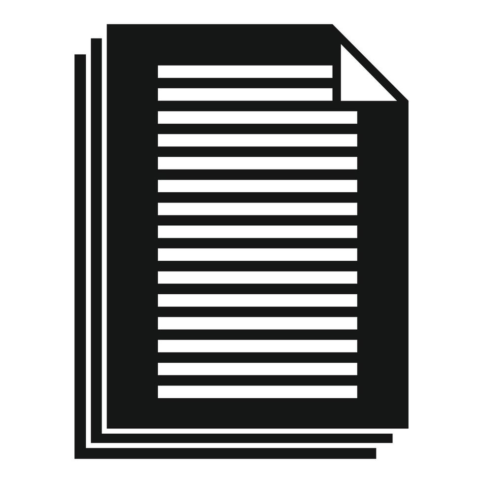 Summary papers icon, simple style vector