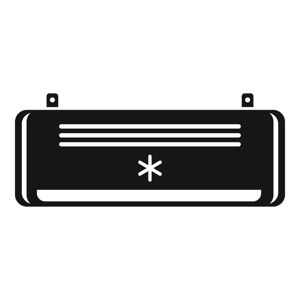 Black air conditioner icon, simple style vector