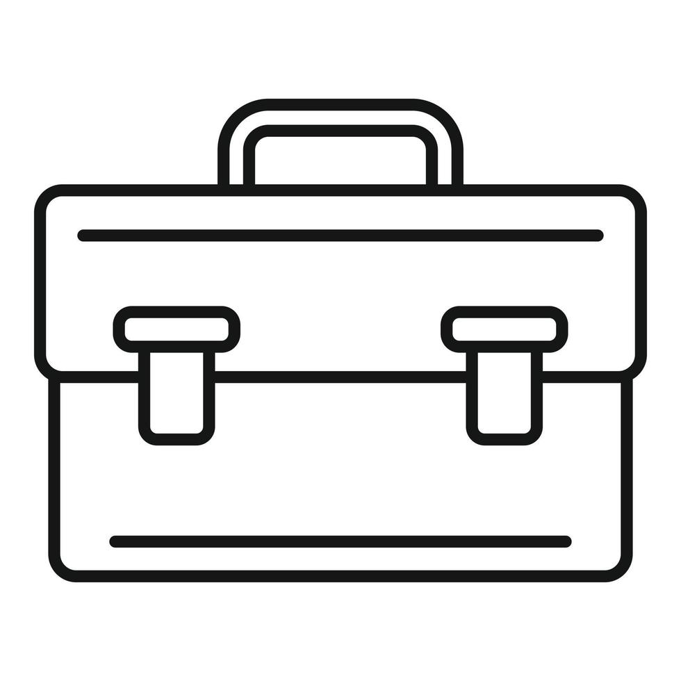 icono de bolsa de cuero, estilo de esquema vector