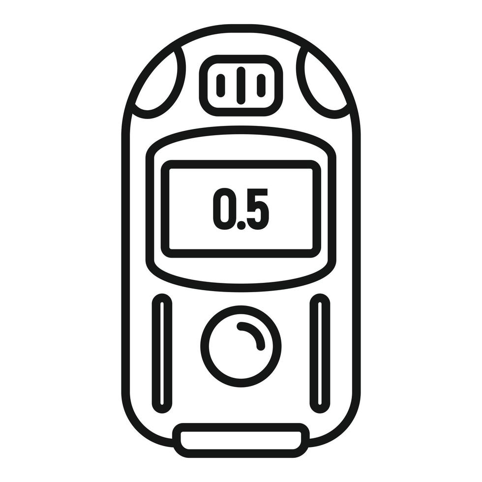 icono de dosímetro digital, estilo de esquema vector